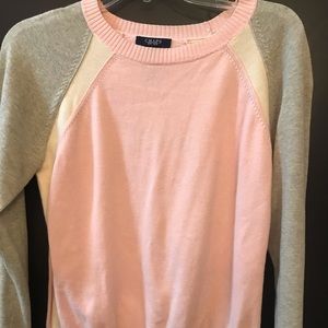 Chaps pink gray sweater